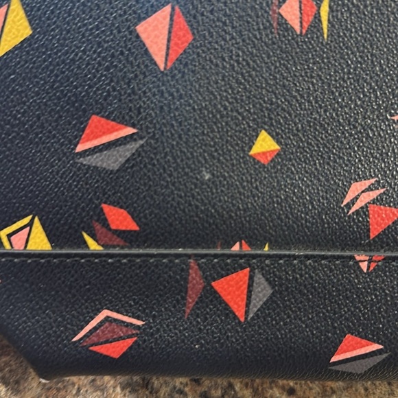 Fossil Coated Small Gift Print Shopper Purse Double Handles Zipper Closure - Picture 13 of 16